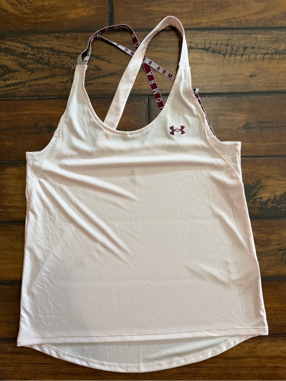 Under Armour Light Pink Racerback Performance Tank with Branded Straps